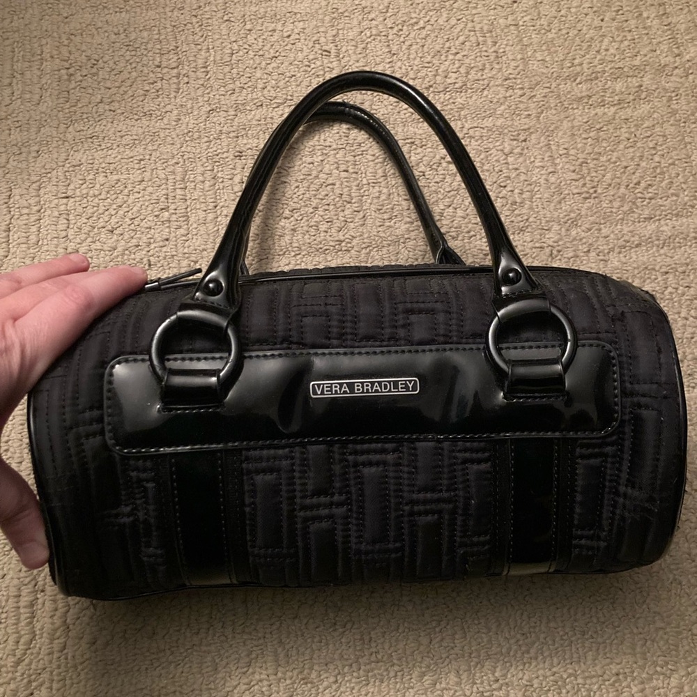 Vera Bradley Quilted Black Barrel Bag